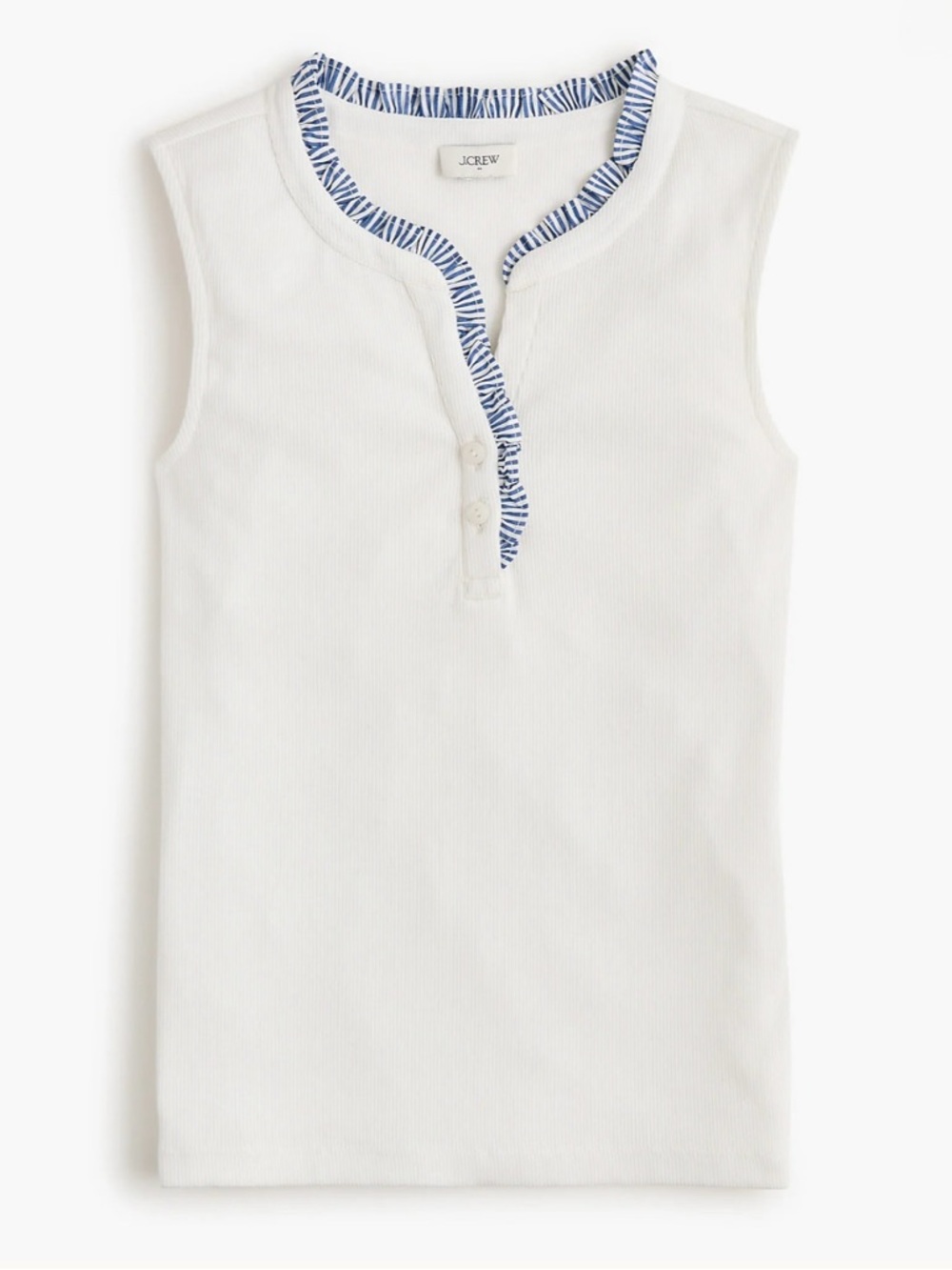 NWT J. Crew Ruffle-trim Tank Top White